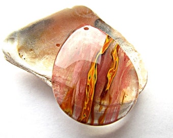Natural Cherry Quartz Pendant 50 x38x8 mm Teardrop Shape Cabochons Gemstone Cherry Quartz Pendant Flatback Supplies Jewelry making