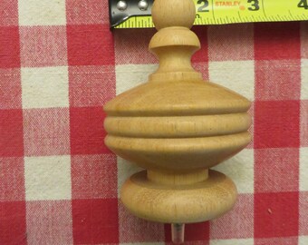 Clock finial wood furniture part w/ free ship.