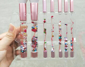7pcs Makeup Brush Set Liquid With Flower Rose Handle Cosmetics Brushes Powder Eyeshadow Foundation Make up Tool