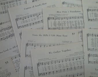 2-Vintage 1966 Hymn Book pages*set 15*junk journal*scrapbook*book pages*paper craft*prayer journal*faith journal*ephemera*vintage ephemera