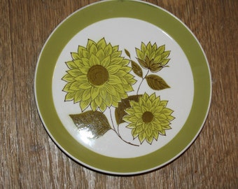 Vintage Mikasa Plate Duplex by Ben Seibel in Green Dahlia Pattern