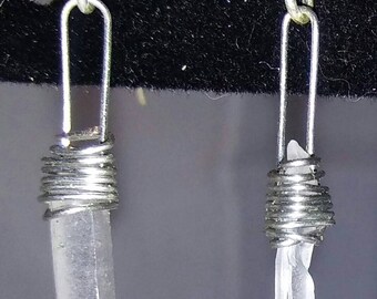 Crystal Earrings Quartz Earrings Healing Earrings Handmade Earrings Wire Wrapped Earrings Statement Earrings Reiki Earrings Boho Earrings