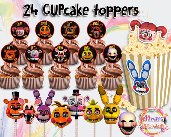 24 Fnaf centrepieces printables. Five nights at Freddys