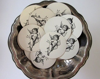 Cupid Tags Round Paper Gift Tags Set of 10