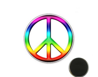 Magnet Peace and Love colourful - 25 mm Magnet