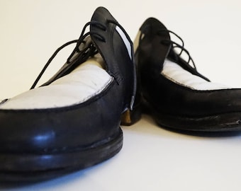 Two-Tone 50' Hepcat Black&White Leather Shoes - Size 9,5