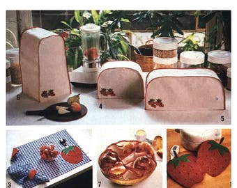 Kitchen Appliance Covers Pattern Pot Holders Pattern Apron Pattern Place Mats Pattern Napkins Pattern Vintage Simplicity 9255 Sewing Pattern