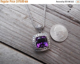 ON SALE Beautiful deep purple amethyst necklace handmade in sterling silver