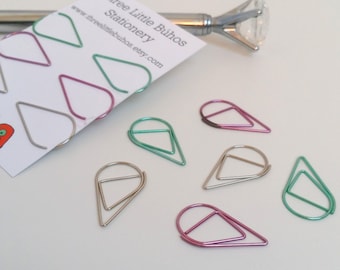 Purple Teardrop Paperclip Set of Six