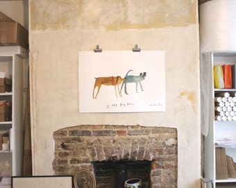 Original Faye Moorhouse painting - At the Dog Park - FREE SHIPPING