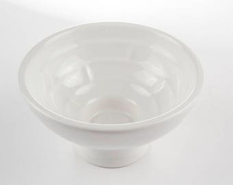 Medium White Ceramic Shaving Scuttle Mug Bowl Handmade