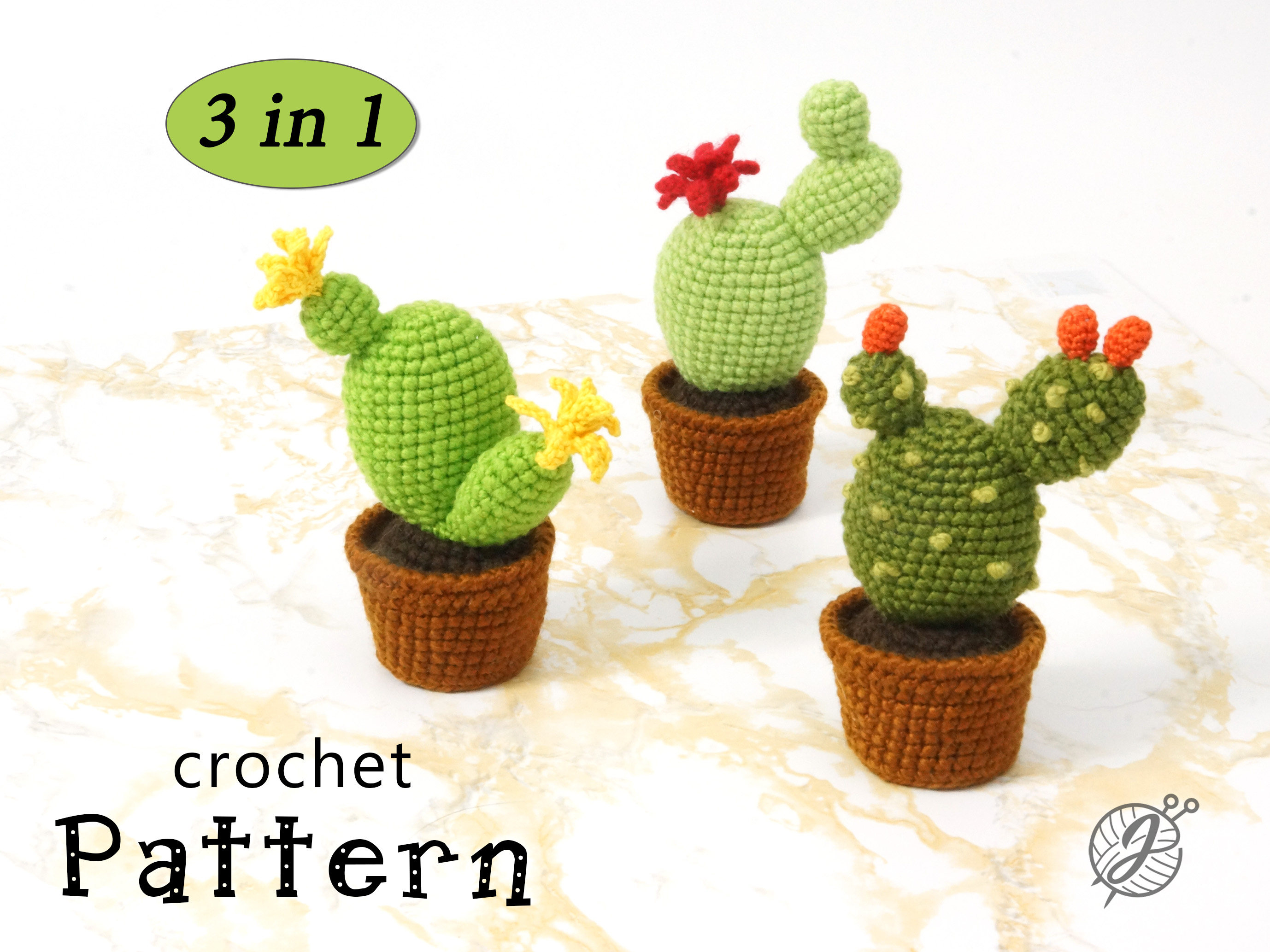 Cactus Crochet PATTERN Amigurumi cactus DIY tutorial crochet