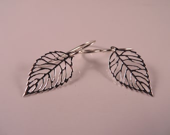 Sterling Silver leaf earrings