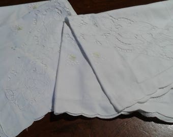 Hand-embroidered couple pillow cases vintage