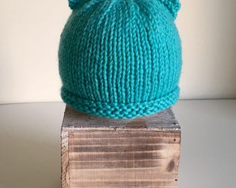 Newborn // Baby Monkey Hat // Hand Knit // Baby Hat // Monkey Ear Hat