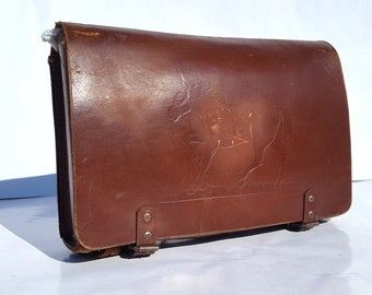 Antique Vintage French Kids Schoolbag / Genuine quality leather Kids Bag / Messenger bag for kids/