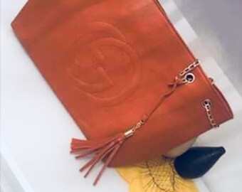 GG orange chain handbag