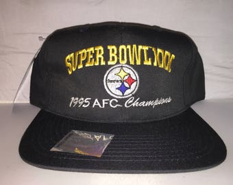 Vintage Pittsburgh Steelers Snapback hat cap rare 90s deadstock NFL football Super Bowl XXX AFC Champions new with tags