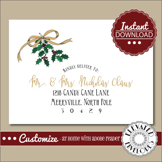 EDITABLE Christmas ENVELOPE TemplateChristmas Envelope