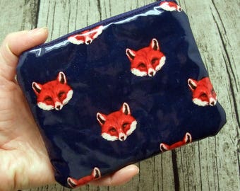 Fox - Zipper pouch / coin purse / card bag (padded) (ZS-236)