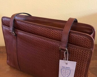 Vintage braided style leather brief case
