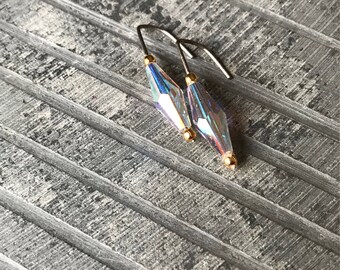 Pure Titanium Earrings, Hypoallergenic Earrings for Sensitive Ears, Vintage Swarovski Crystals, Everyday wear Simple Jewelry, Gift for her