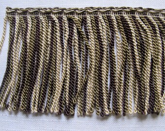 Sand/latte brown/sand/olive fringe 3.25 inch