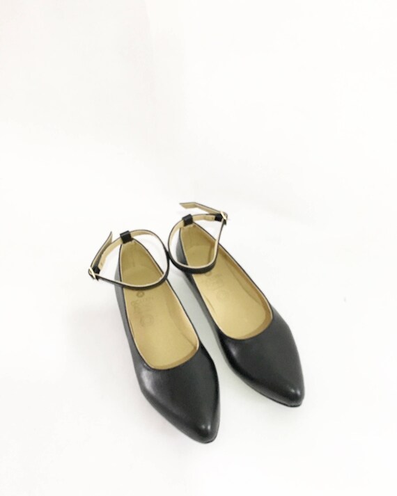 strappy pointed flats