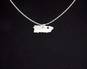 Puerto Rico Necklace - Puerto Rico Jewelry - Puerto Rico Gift