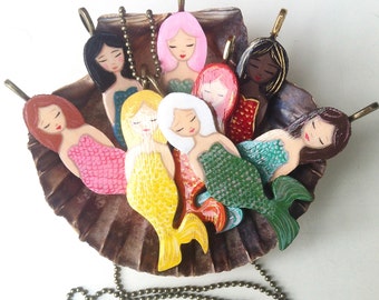 Necklace Mermaid, mermaid pendant, Zoownatas