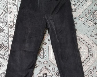 Vintage 1950's/1960's Black Cotton Velveteen Pedal Pushers 26 Waist