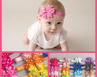 CLEARANCE set Baby headbands, 20 colors, 3 inch bow, bow headband, big bows, infant headbands, baby headband, baby gift, girl gift, new baby