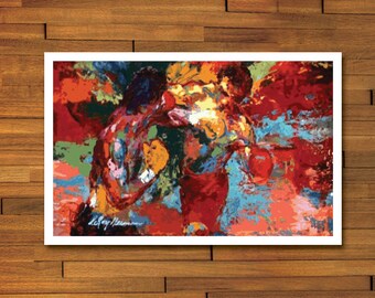 Rocky Balboa Vs Apollo Creed Replica Leroy Neiman Boxing Poster