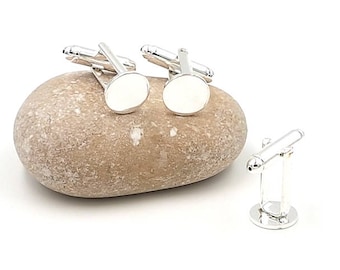 10 10mm silver plate cuff links