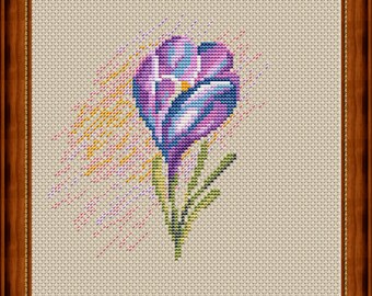 Crocus - Cross stitch pattern PDF - Instant download
