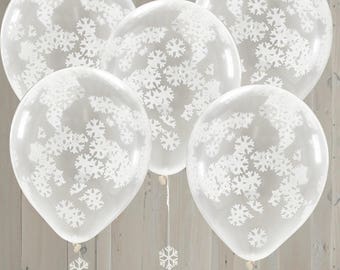 Christmas, Snowflake Confetti Filled Balloons