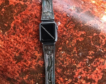 Feather patina watch band