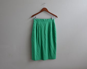 Vintage 80s Green Fitted Skirt By Simon Ellis
