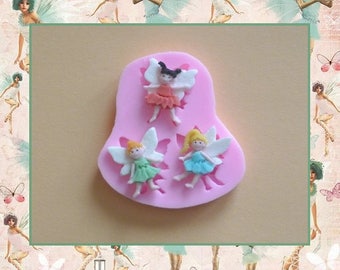 Moule silicone: 3 petites fées.