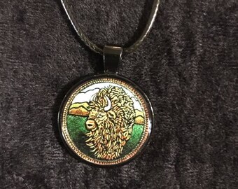 Bison Totem Mini-Print Pendant