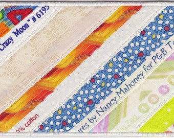 Selvage Edge Quilted Fabric Postcard