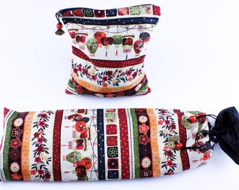 Mahjong Rack Bag & Tile Bag set ~ Garden Lanterns ~ Mah Jongg