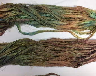 Mountain Dawn Sari Silk Ribbon