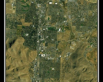 Carson City Nevada Satellite Poster Map