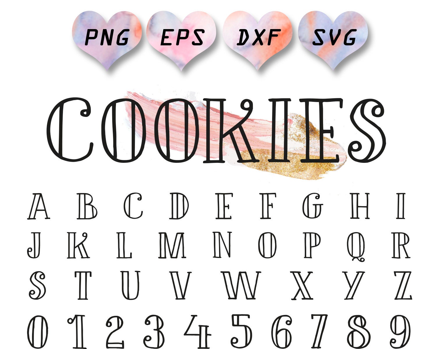 svg font, cute font svg, cute alphabet, cookie font, food font svg