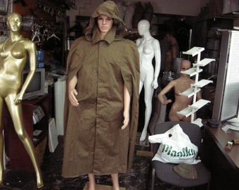 Vintage 1980's Army Green Impregnated Canvas Cloak - NEW