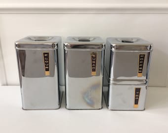 Lincoln Beautyware chrome canister set of four