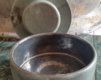 Vintage, ceramic, ceramics, pottery, pottery, tin, bowl, can, bowl, reservoir, storage tank