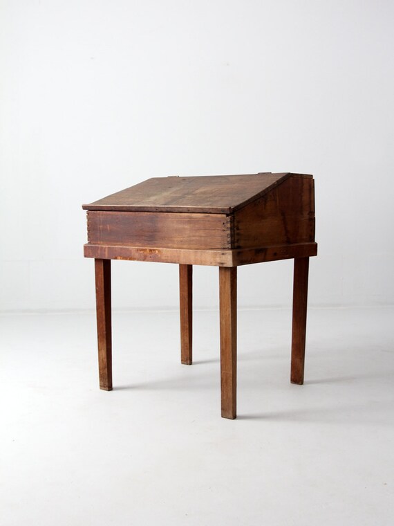 Antique Slant Top Desk Wood Clerk Or Writing Desk Like this item? - Antique Slant Top Desk Wood Clerk Or Writing Desk