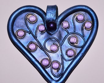 Midnight Garden Polymer Clay Pendant